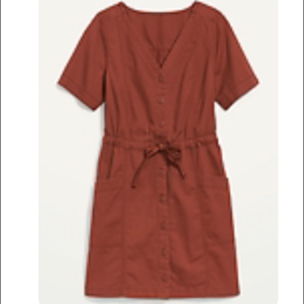 Utility dress in rust